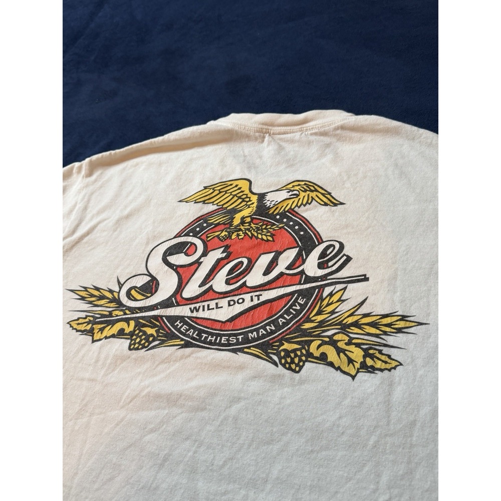 Full Send Steve Will Do It T Shirt Mens Large White Budweiser Logo Nelk Boys